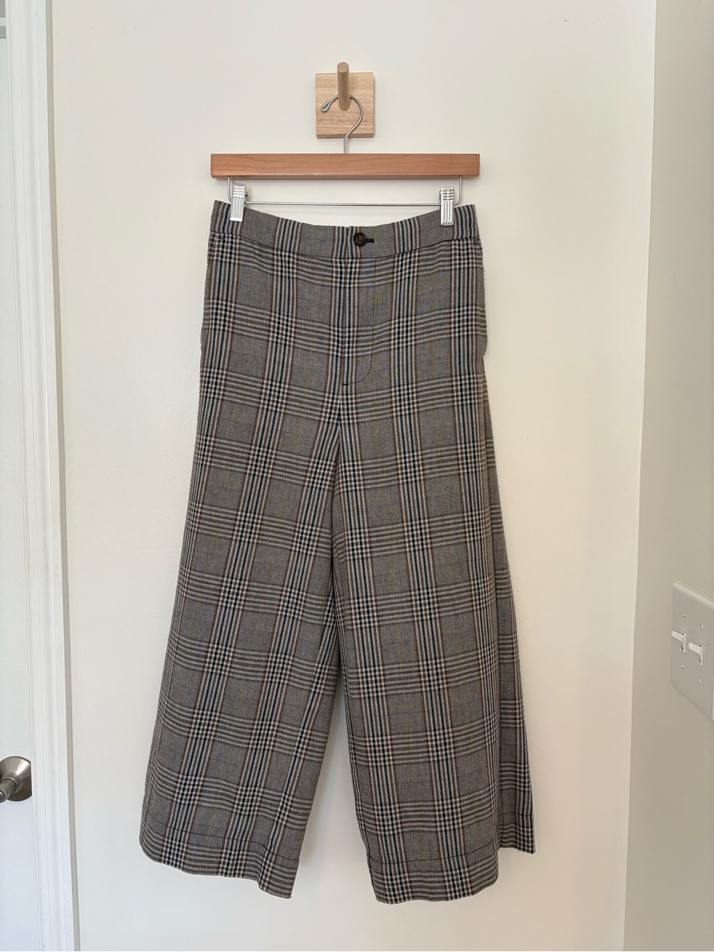 Madewell Plaid Wide-Leg Pants